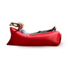 red lounger with woman photo