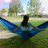 camping hammock blue lifestyle